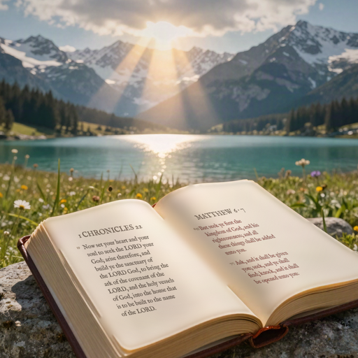 Set to Seek — an open Bible in the morning light